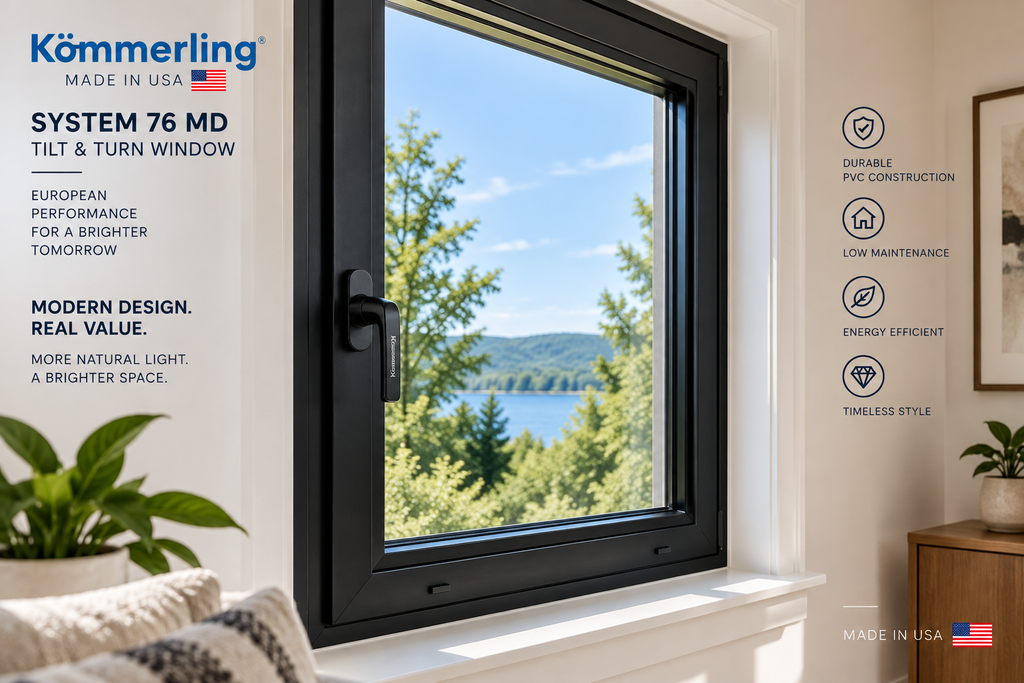 TILT & TURN WINDOW - Black or White - 3 Sizes Available