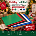 Holiday Craft PVC Foam Sheets 10 Pack | 12x12 3mm 1/8" | Red Green White Black Blue | Christmas Crafts & DIY